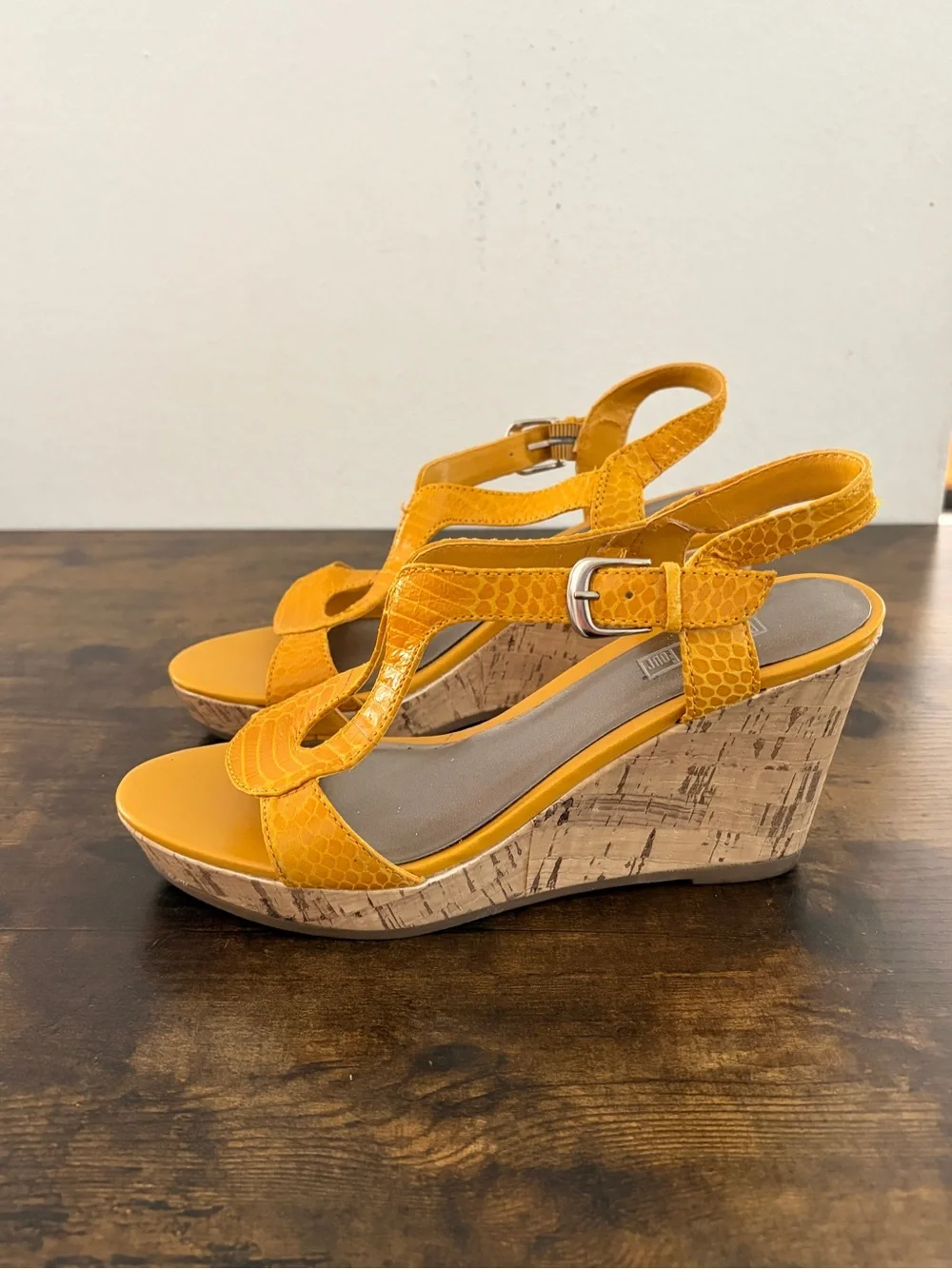Coach and Four | Yellow Cork Wedge Sandals |  3